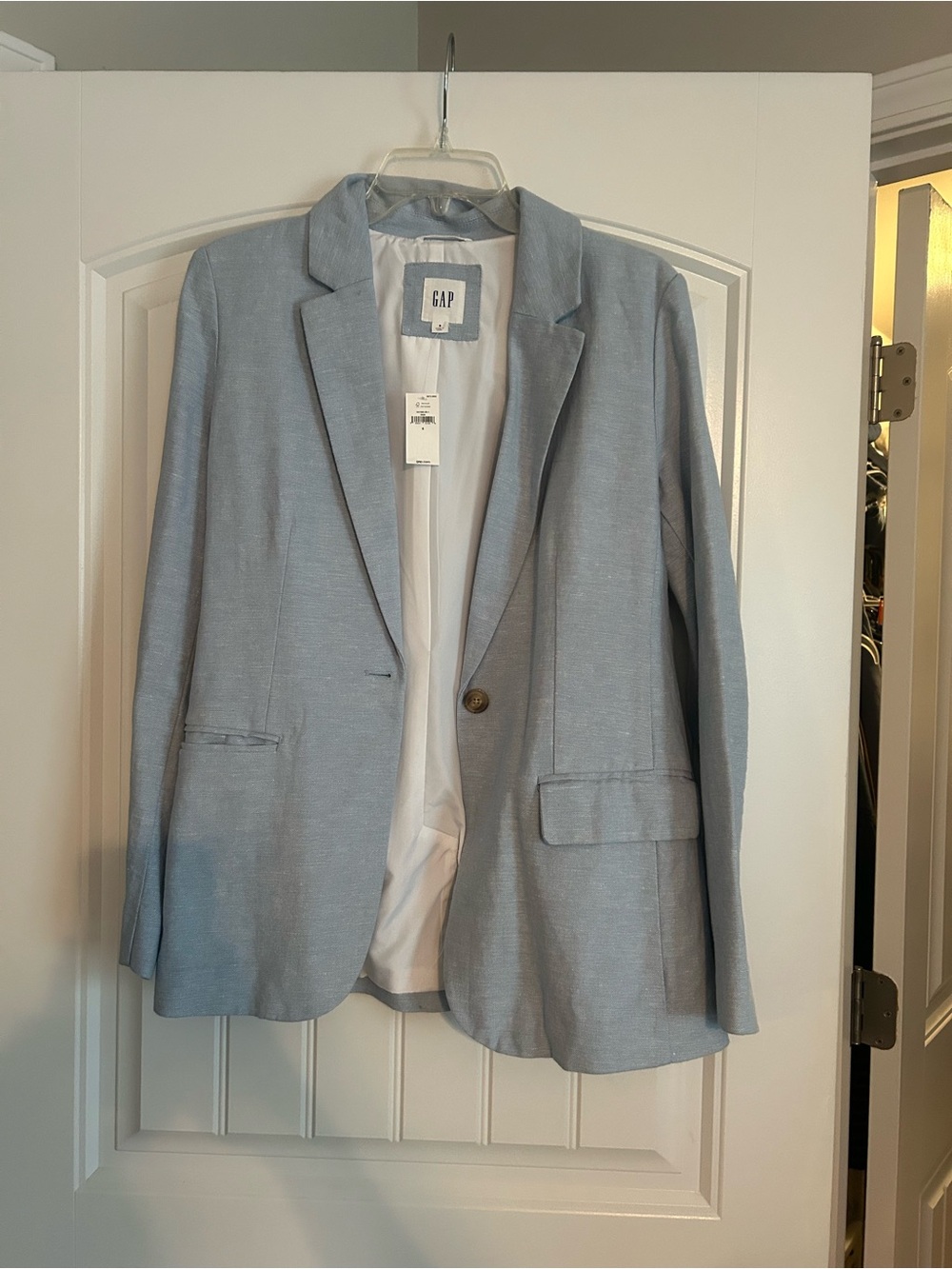 GAP Light Blue Women's Single-Button Blazer